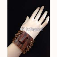 Bracelet, Handmade From Stone With Close Wood