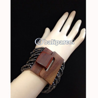 Bracelet, Handmade From Stone With Close Wood