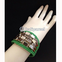 Bracelet, Handmade From Beads With Silver Metal