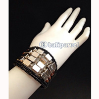 Bracelet, Handmade From Beads With Silver Metal