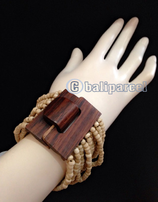 Bracelet, Handmade From Beads With Close Wood