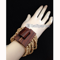 Bracelet, Handmade From Beads With Close Wood
