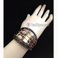 Bracelet, Handmade From Beads With Silver Metal
