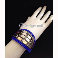 Bracelet, Handmade From Beads With Silver Metal