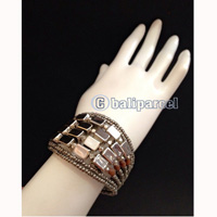 Bracelet, Handmade From Beads With Silver Metal