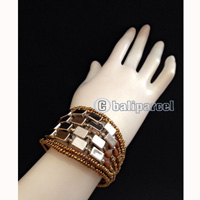 Bracelet, Handmade From Beads With Silver Metal
