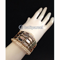 Bracelet, Handmade From Beads With Silver Metal