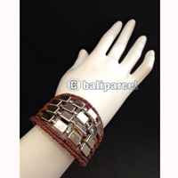 Bracelet, Handmade From Beads With Silver Metal