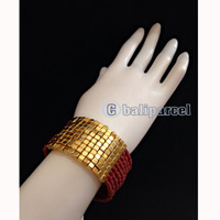 Bracelet, Handmade From Beads With Gold Metal
