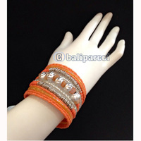 Bracelet, Handmade From Beads Stone And Silver Metal