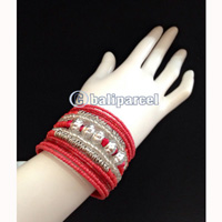 Bracelet, Handmade From Beads Stone And Silver Metal