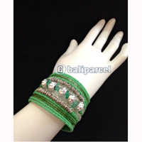 Bracelet, Handmade From Beads Stone And Silver Metal