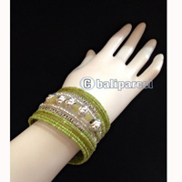 Bracelet, Handmade From Beads Stone And Silver Metal