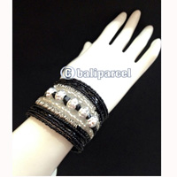Bracelet, Handmade From Beads Stone And Silver Metal