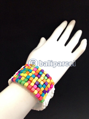 Bracelet, Handmade From Beads With Wood Color