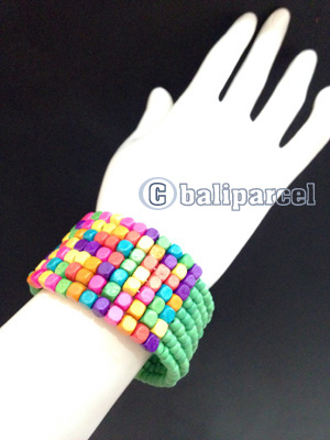 Bracelet, Handmade From Beads With Wood Color
