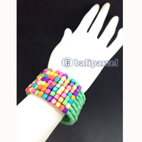 Bracelet, Handmade From Beads With Wood Color