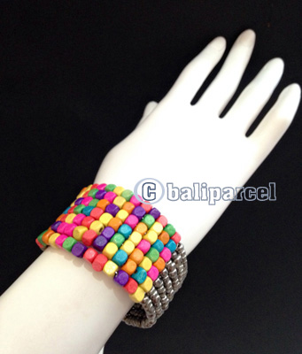 Bracelet, Handmade From Beads With Wood Color