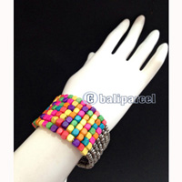 Bracelet, Handmade From Beads With Wood Color