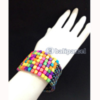 Bracelet, Handmade From Beads With Wood Color