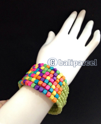 Bracelet, Handmade From Beads With Wood Color