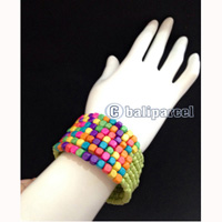 Bracelet, Handmade From Beads With Wood Color