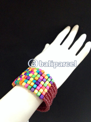 Bracelet, Handmade From Beads With Wood Color