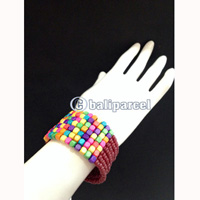 Bracelet, Handmade From Beads With Wood Color
