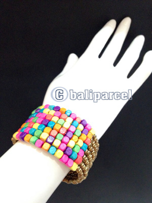 Bracelet, Handmade From Beads With Wood Color