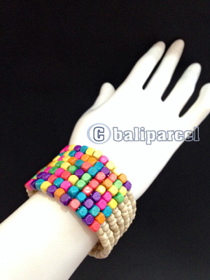 Bracelet, Handmade From Beads With Wood Color