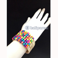 Bracelet, Handmade From Beads With Wood Color