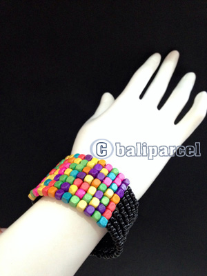 Bracelet, Handmade From Beads With Wood Color