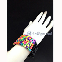Bracelet, Handmade From Beads With Wood Color