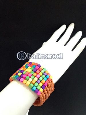 Bracelet, Handmade From Beads With Wood Color