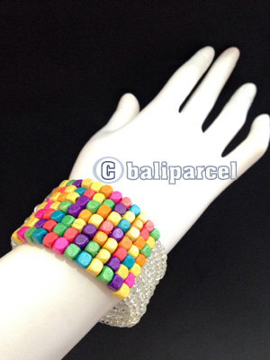 Bracelet, Handmade From Beads With Wood Color