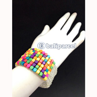Bracelet, Handmade From Beads With Wood Color