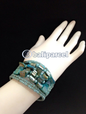 Bracelet, Handmade From Beads With Shell
