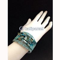 Bracelet, Handmade From Beads With Shell