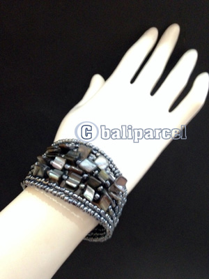 Bracelet, Handmade From Beads With Shell