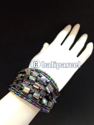 Bracelet, Handmade From Beads With Shell