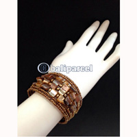 Bracelet, Handmade From Beads With Shell