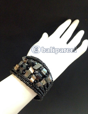Bracelet, Handmade From Beads With Shell