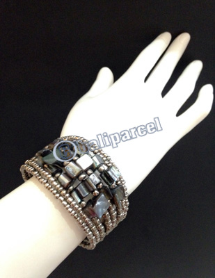 Bracelet, Handmade From Beads With Shell
