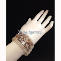 Bracelet, Handmade From Beads With Shell