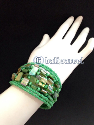 Bracelet, Handmade From Beads With Shell