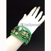 Bracelet, Handmade From Beads With Shell