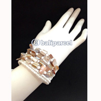 Bracelet, Handmade From Beads With Shell
