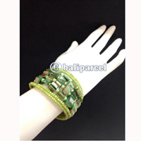 Bracelet, Handmade From Beads With Shell
