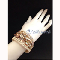 Bracelet, Handmade From Beads With Shell
