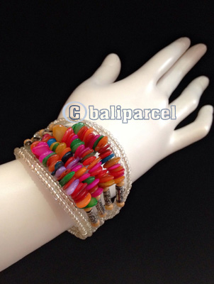 Bracelet, Handmade From Beads With Shell Color